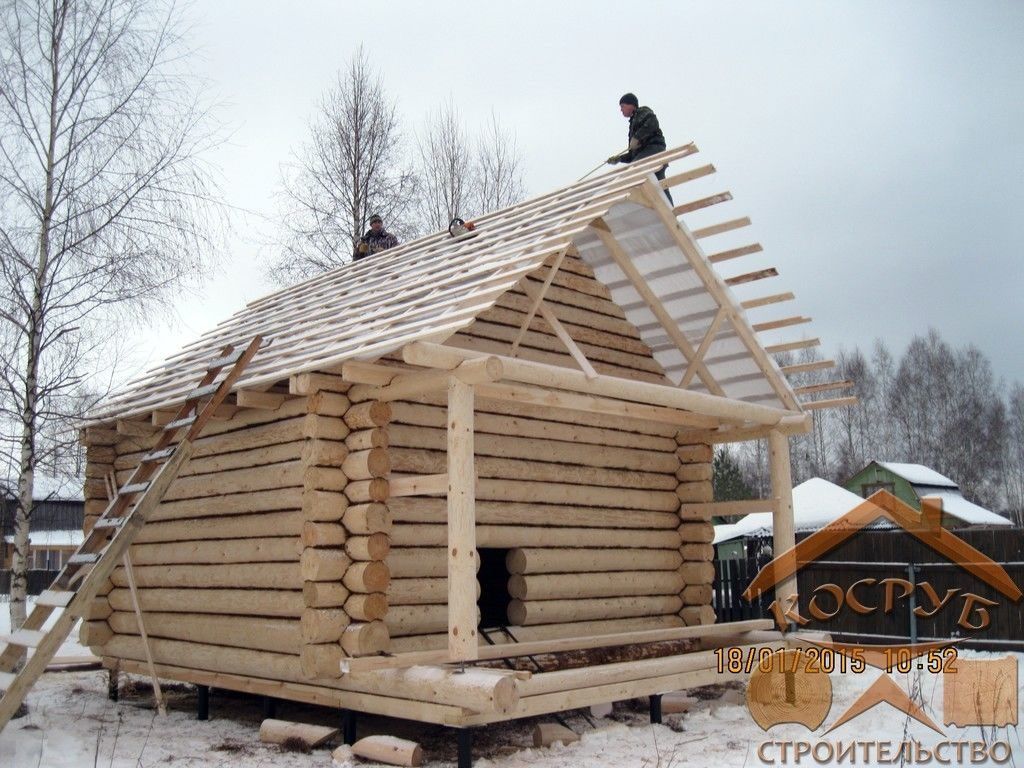 Баня из бревна 5х5