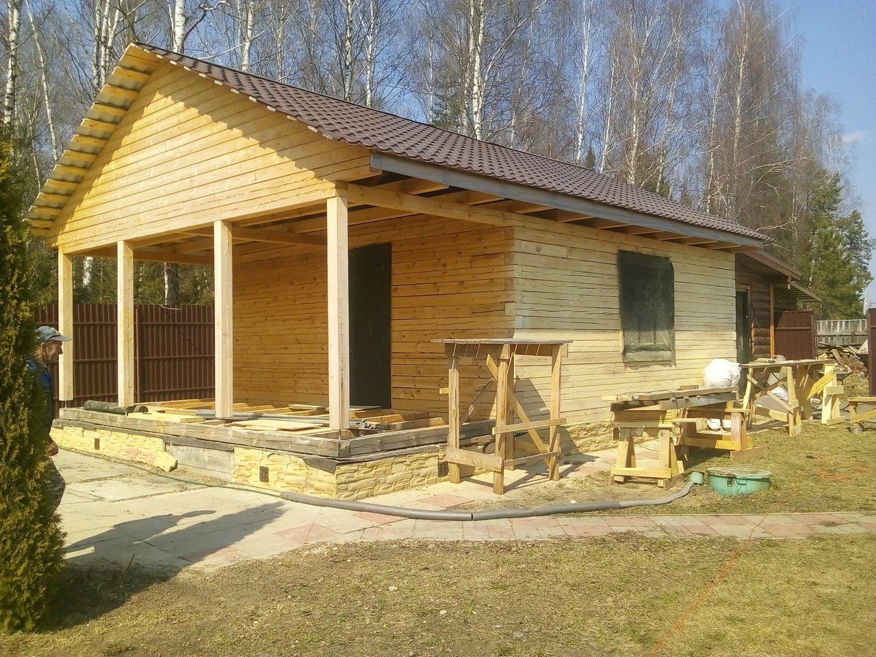 Дом и баня из бруса, Павлов-Посад, построен в осень 2017 г. отделка 2018-2019 г.