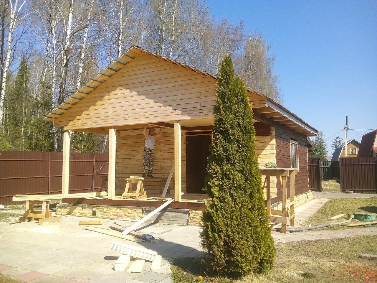 Дом и баня из бруса, Павлов-Посад, построен в осень 2017 г. отделка 2018-2019 г.