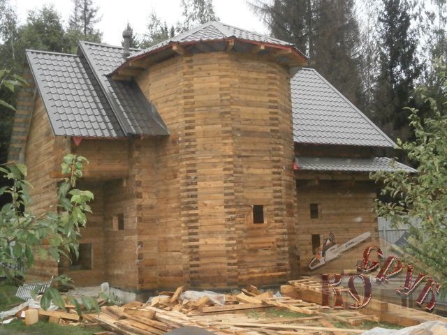Баня из бруса 7х8 с эркером