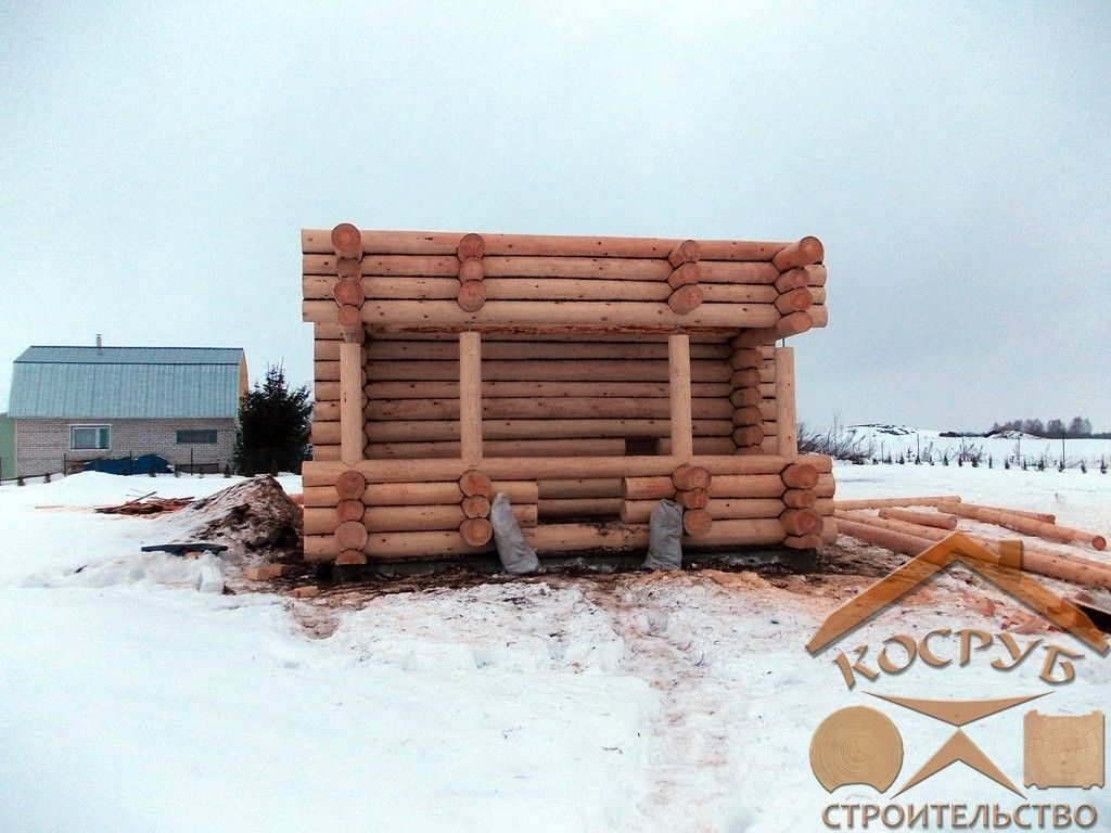 Дом из строганного бревна 1,5 этажа