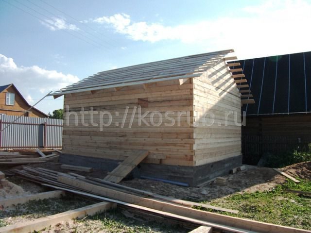 Строительство бани из бруса