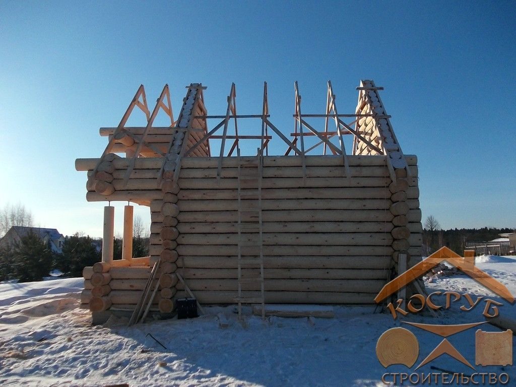 Дом из строганного бревна 1,5 этажа
