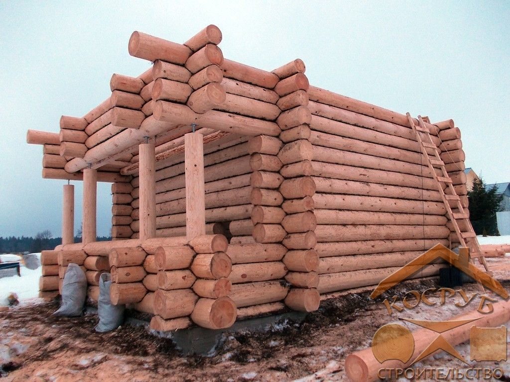 Дом из строганного бревна 1,5 этажа