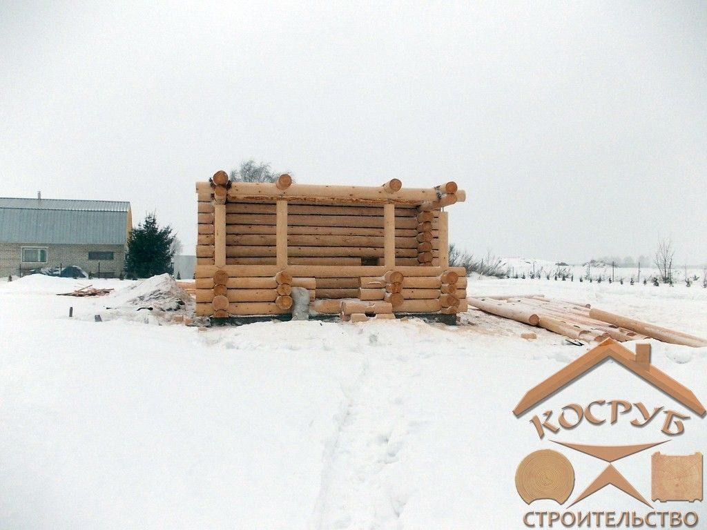 Дом из строганного бревна 1,5 этажа