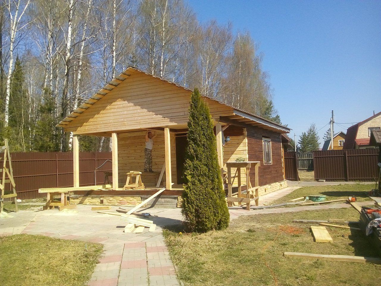 Дом и баня из бруса, Павлов-Посад, построен в осень 2017 г. отделка 2018-2019 г.