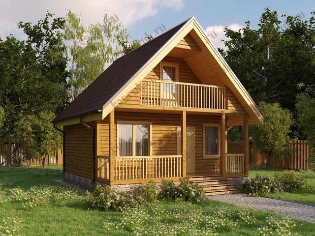 Дом из бруса 6,5х7 проект ДБ-60 Терем